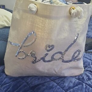 Sequin Bride Tote Bag - Cream